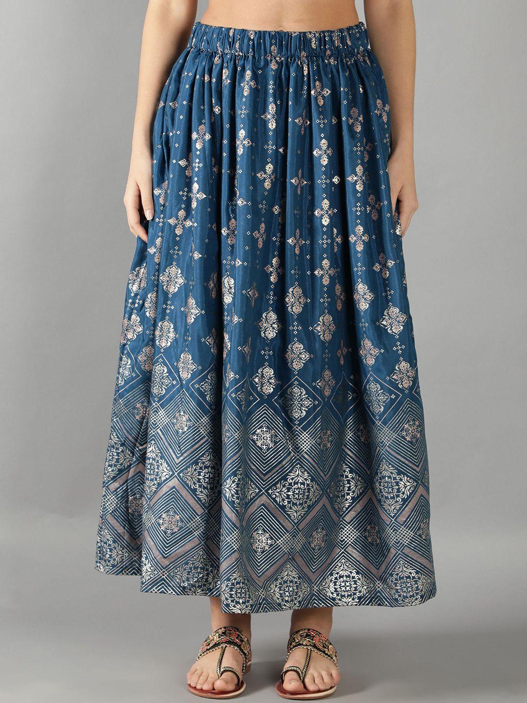 cot'n soft women blue floral printed skirt