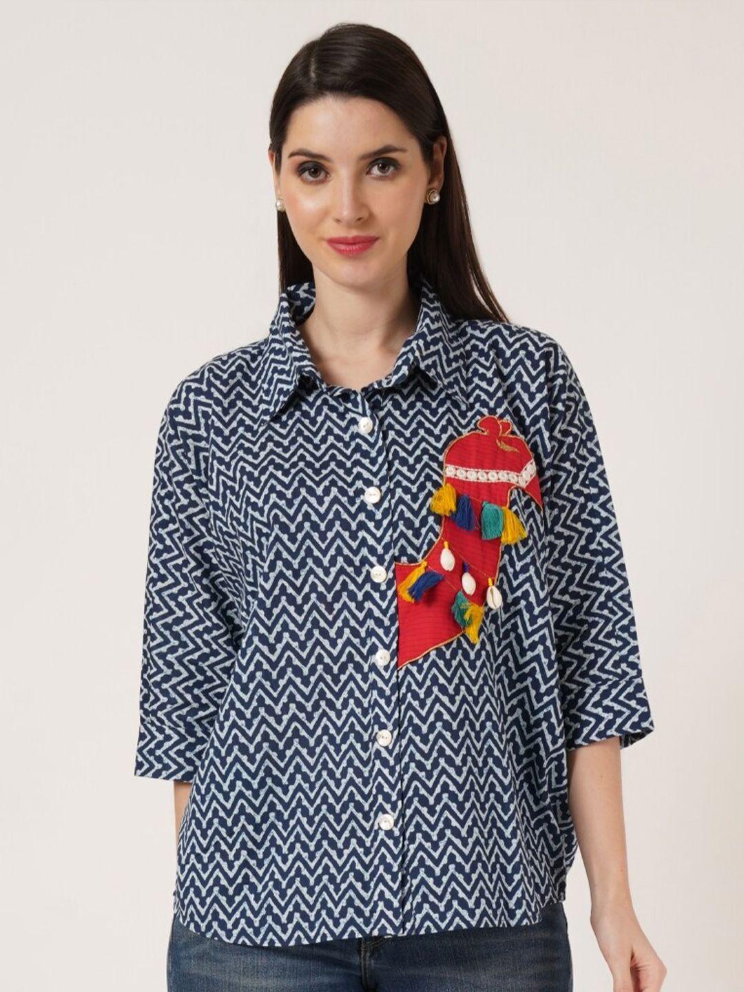 cotland fashion women classic opaque printed casual shirt