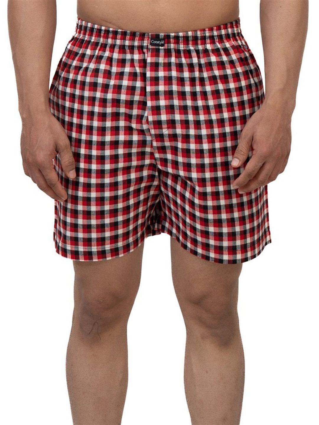 cotstyle checked pure cotton boxers