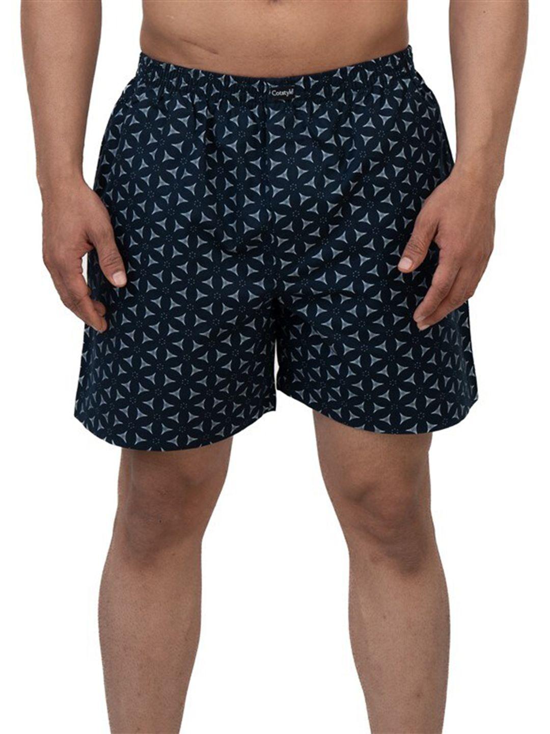 cotstyle printed pure cotton boxer bxr_1005_navy blue-s