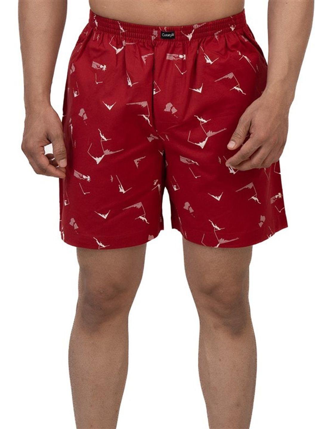 cotstyle printed pure cotton boxer bxr_1025_red-s