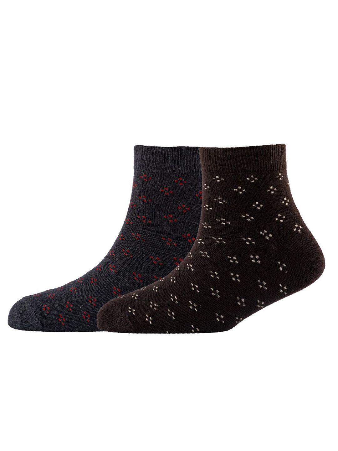 cotstyle men pack of 2 patterned cotton ankle length socks