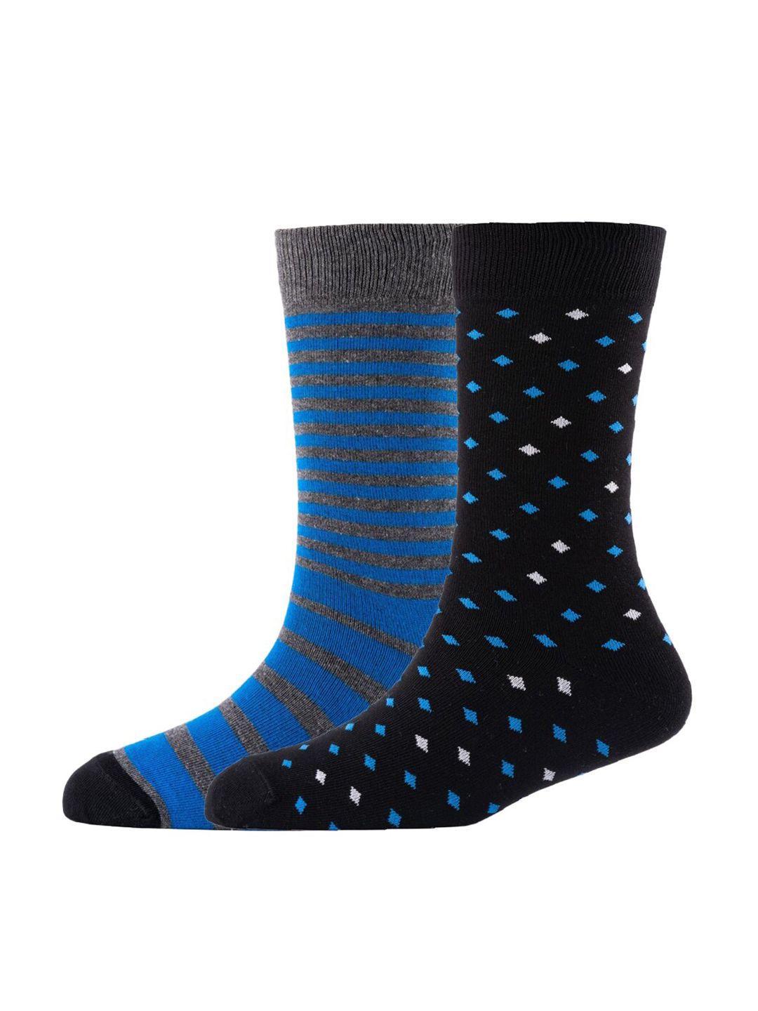 cotstyle men pack of 2 patterned cotton calf-length socks