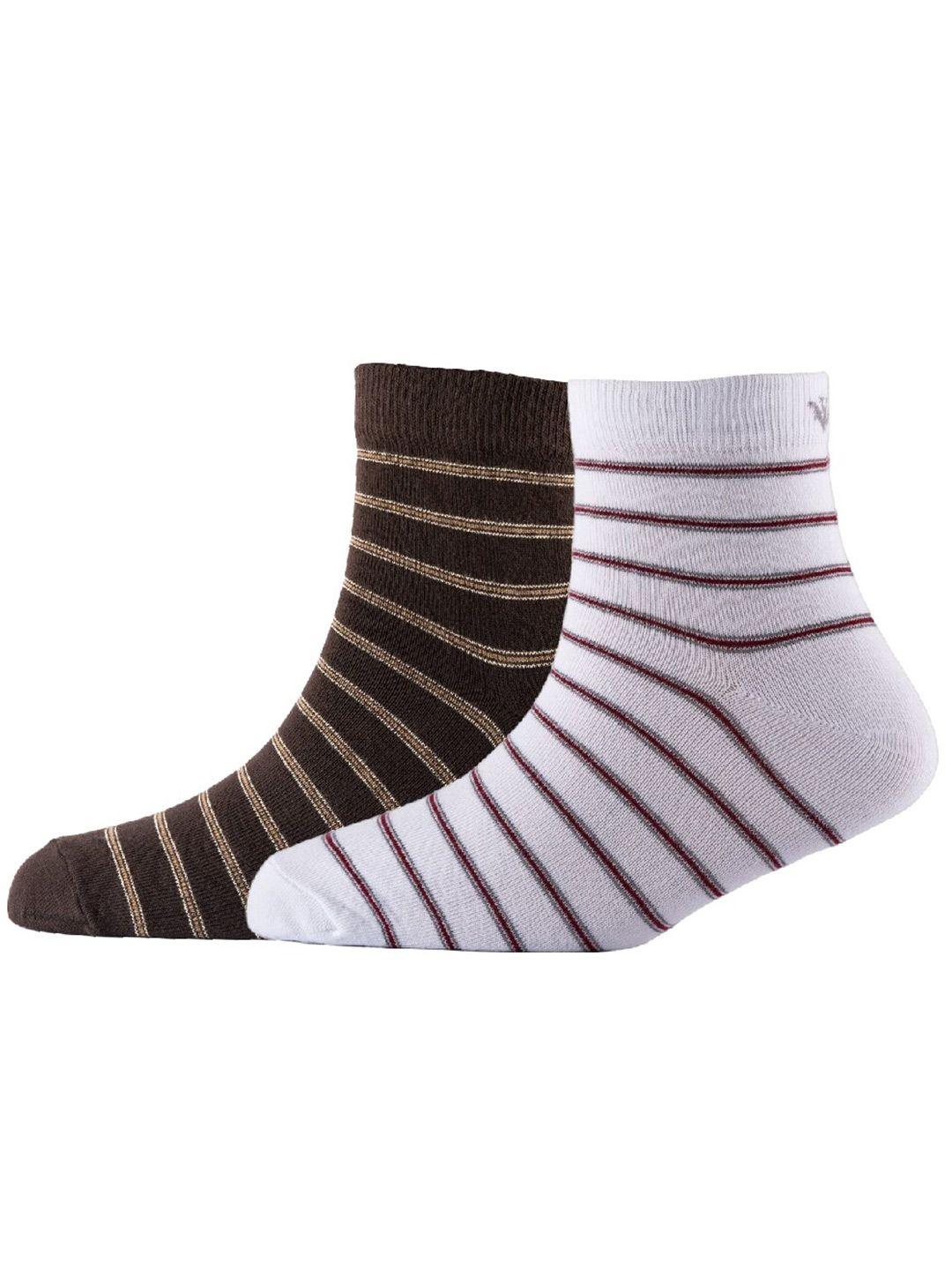 cotstyle men pack of 2 striped cotton ankle length socks