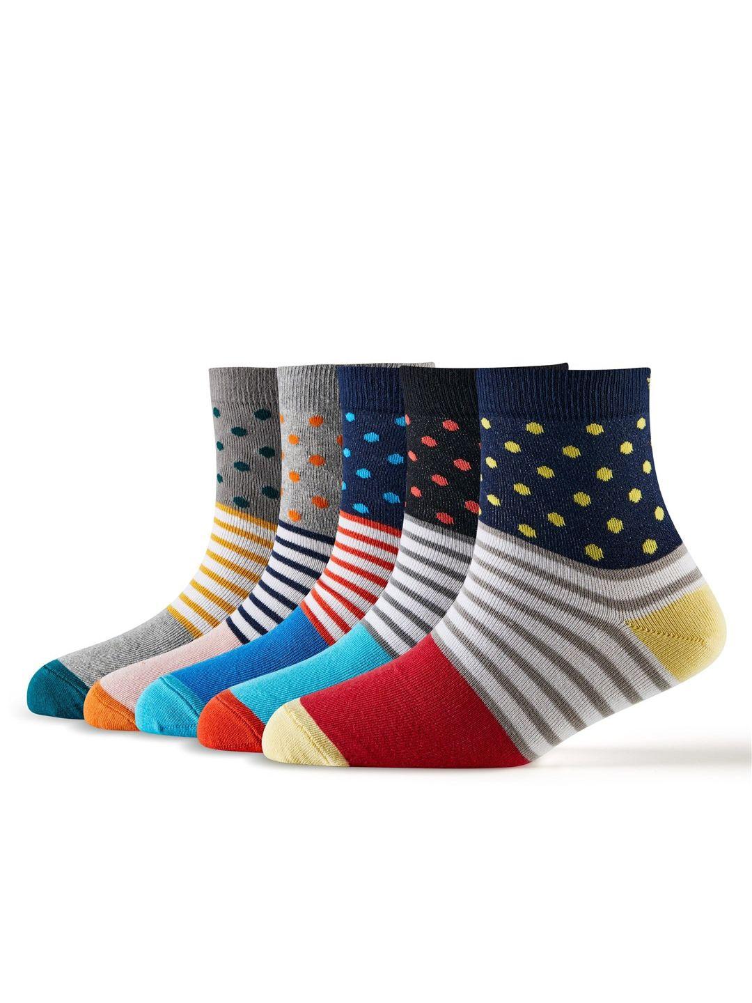 cotstyle men pack of 5 patterned ankle-length socks