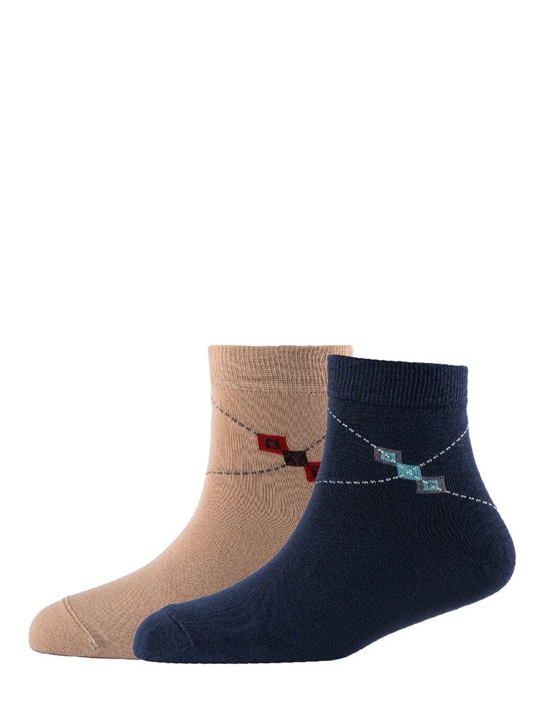 cotstyle pack of 2 patterned cotton ankle length socks