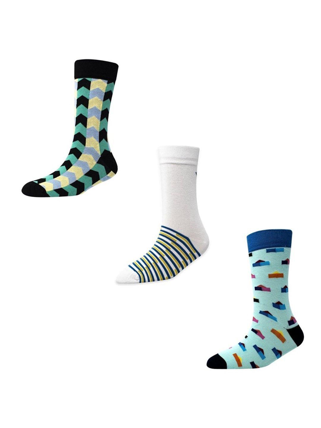 cotstyle pack of 3 assorted calf-length socks
