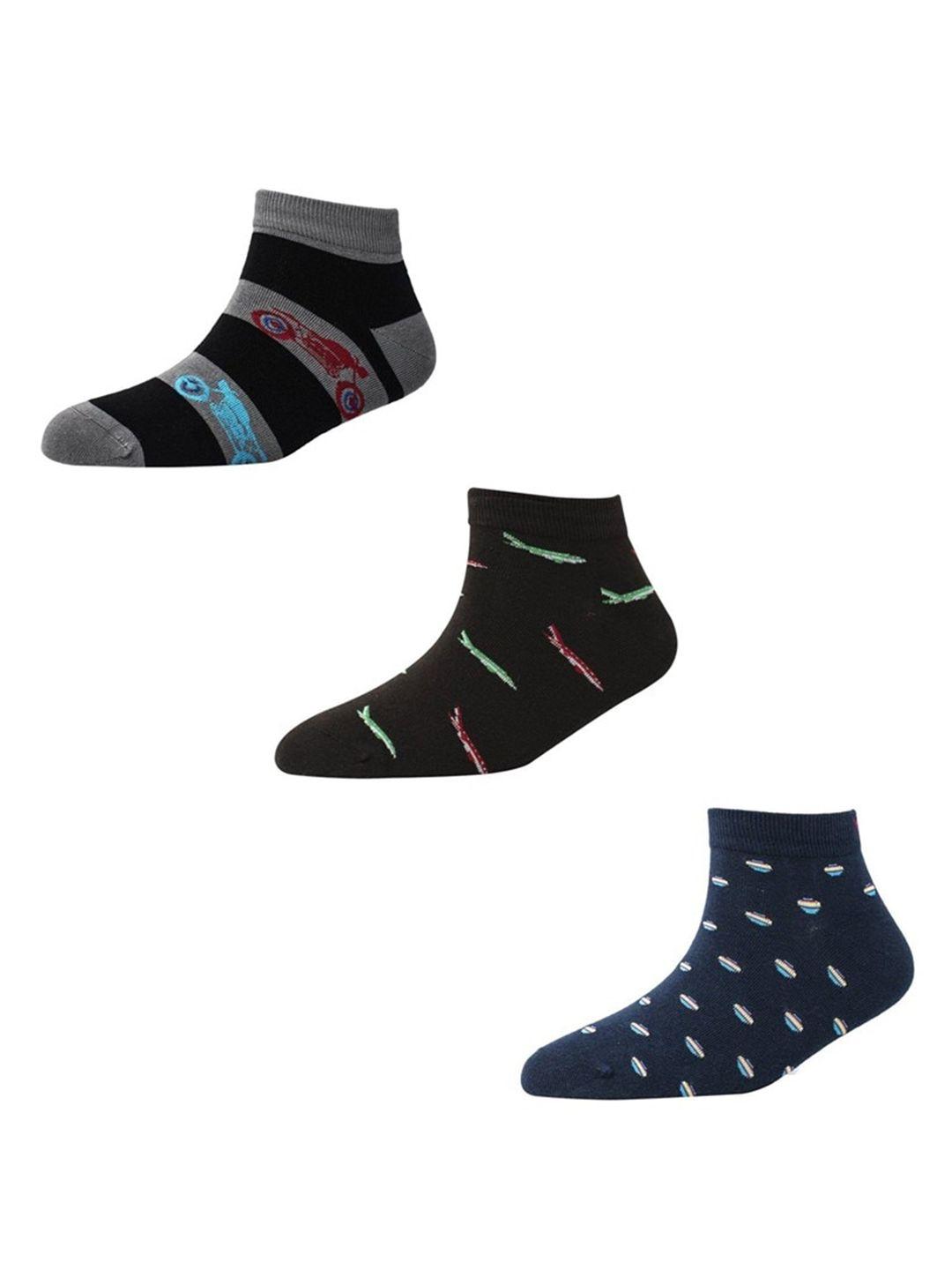 cotstyle pack of 3 patterned ankle-length socks