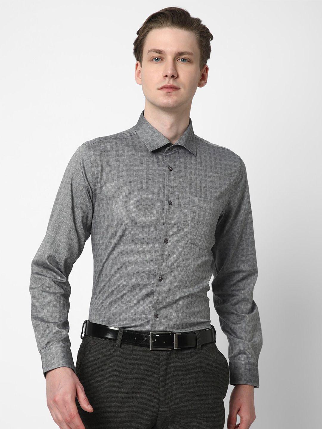 cotstyle premium slim fit checked cotton formal shirt