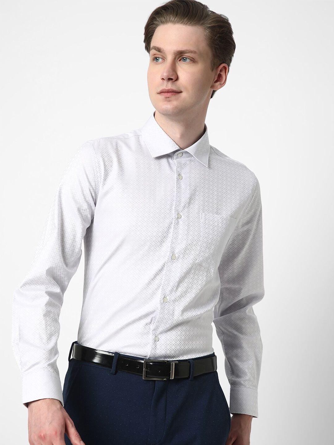 cotstyle spread collar premium slim fit self design formal shirt