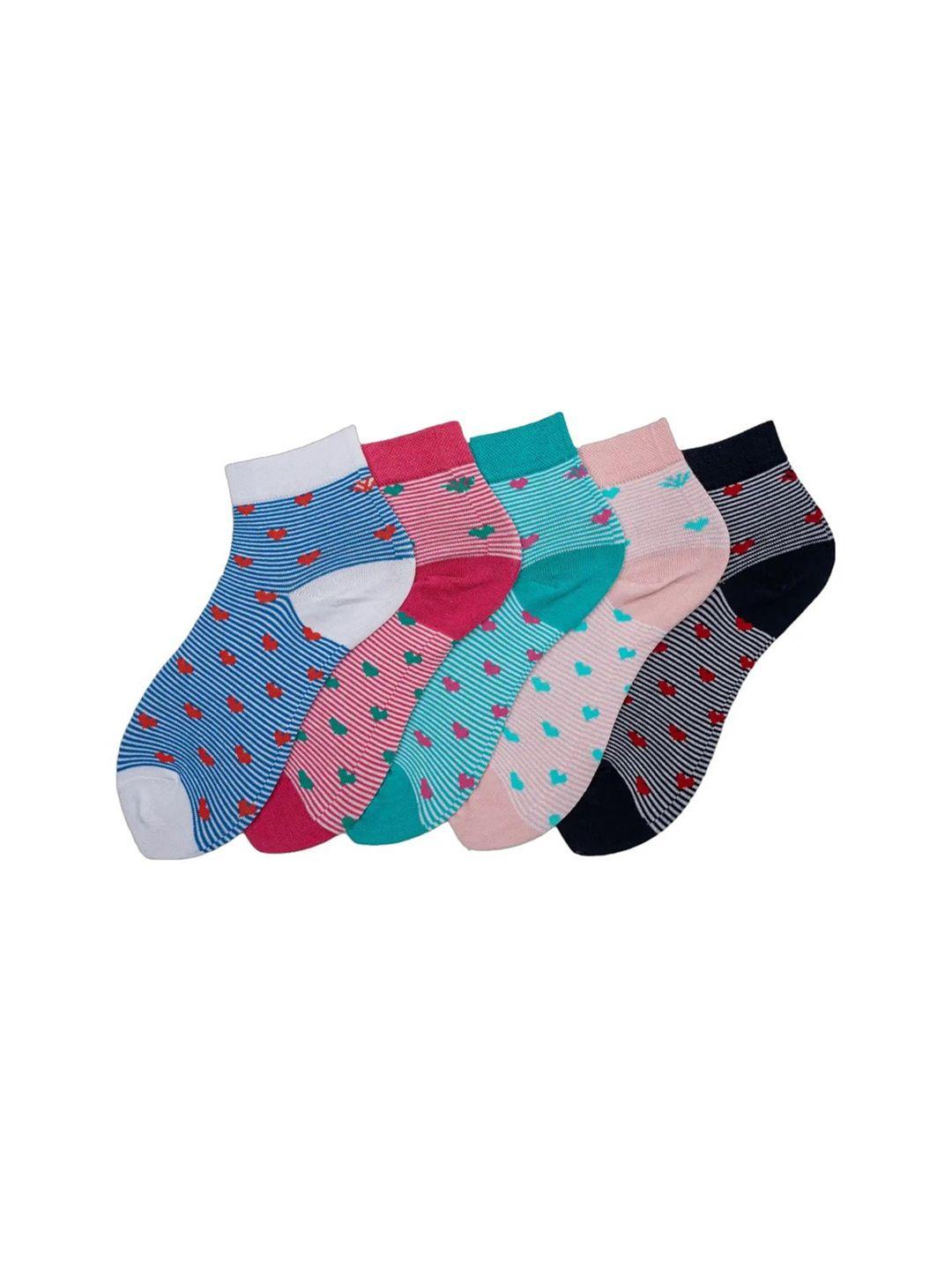 cotstyle women pack of 5 patterned ankle-length socks