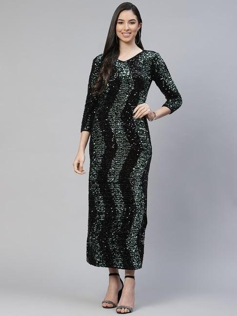 cottinfab black embellished cotton dress