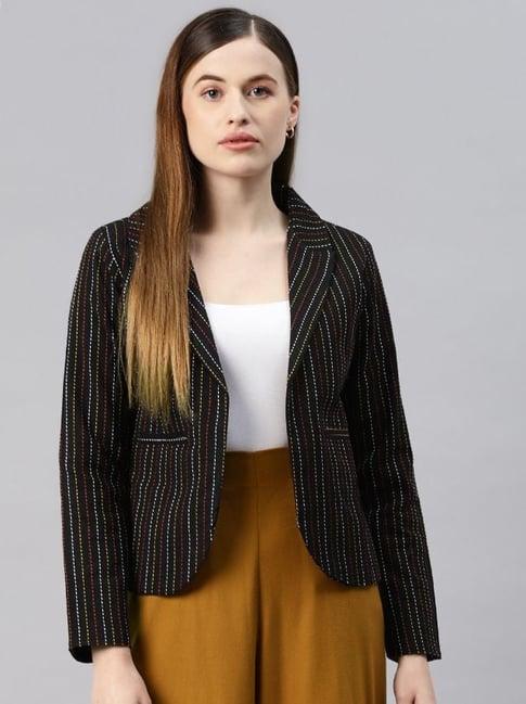 cottinfab black striped blazer