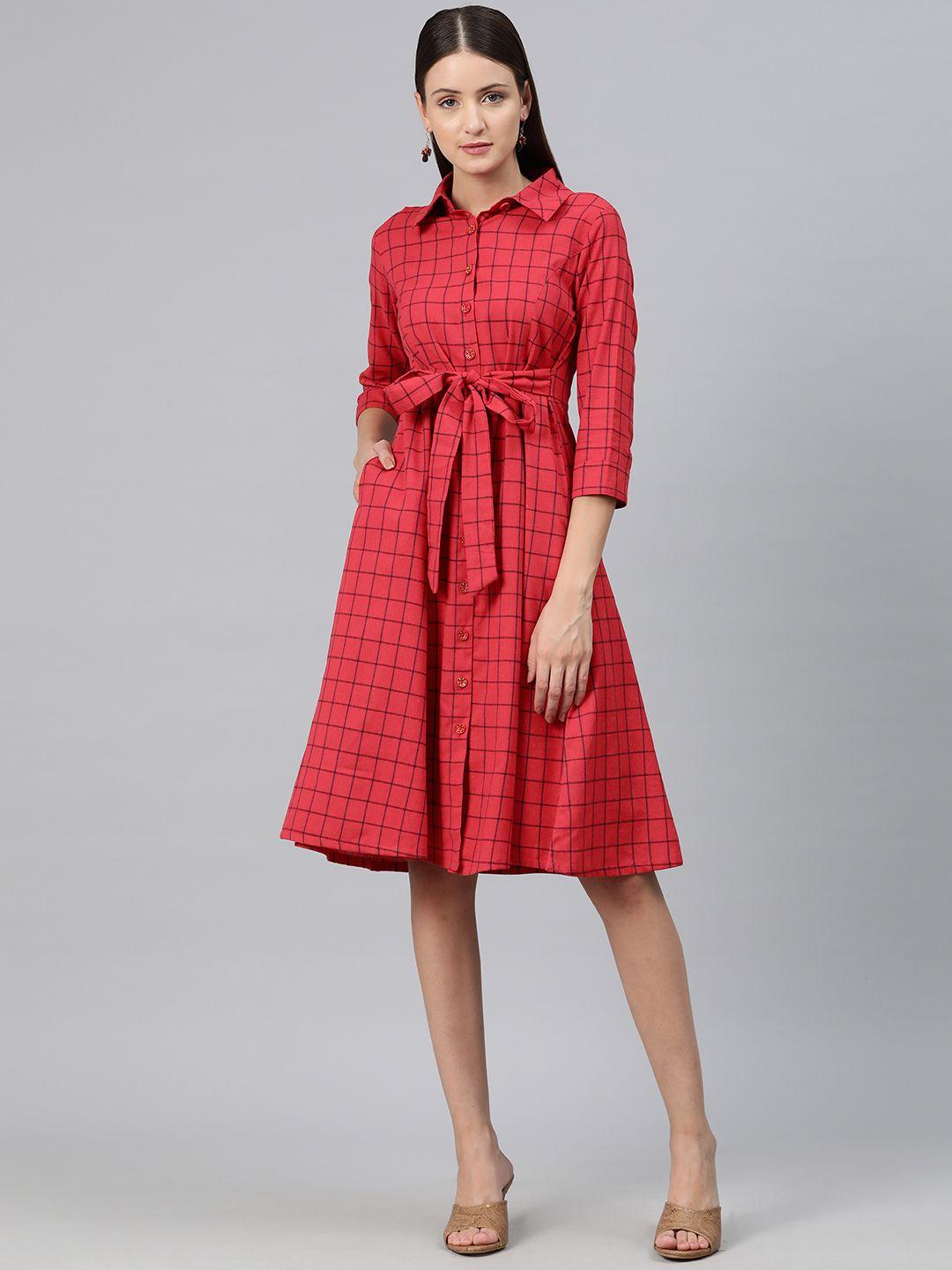 cottinfab checked shirt dress