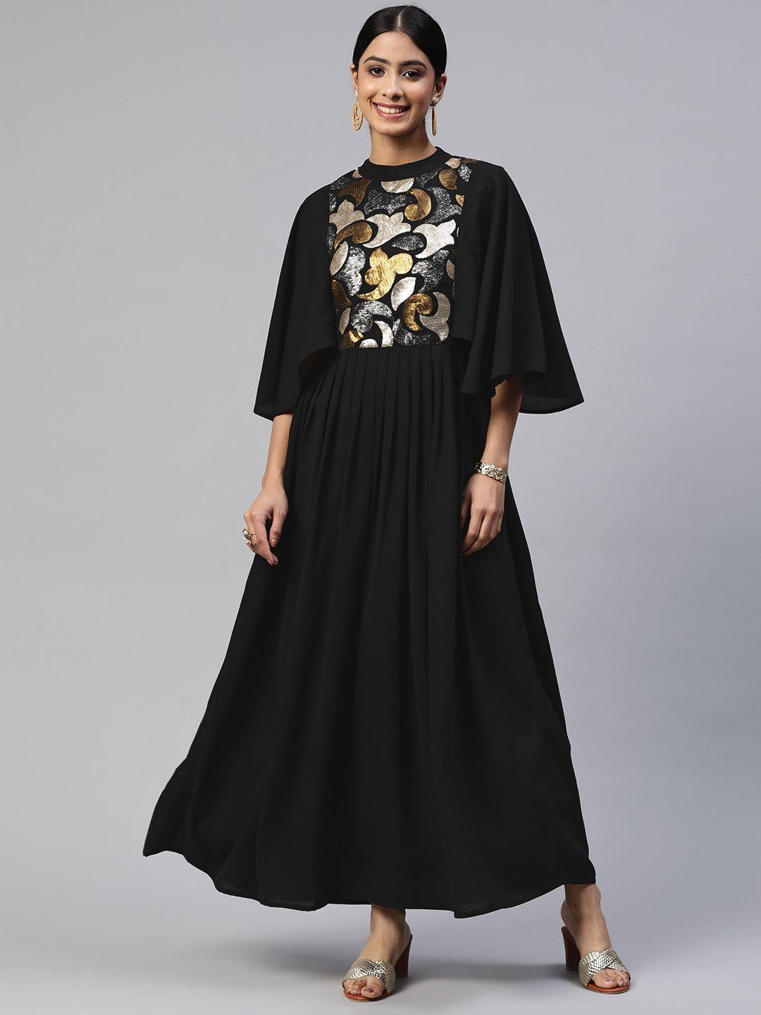 cottinfab embellished flared sleeves maxi dress