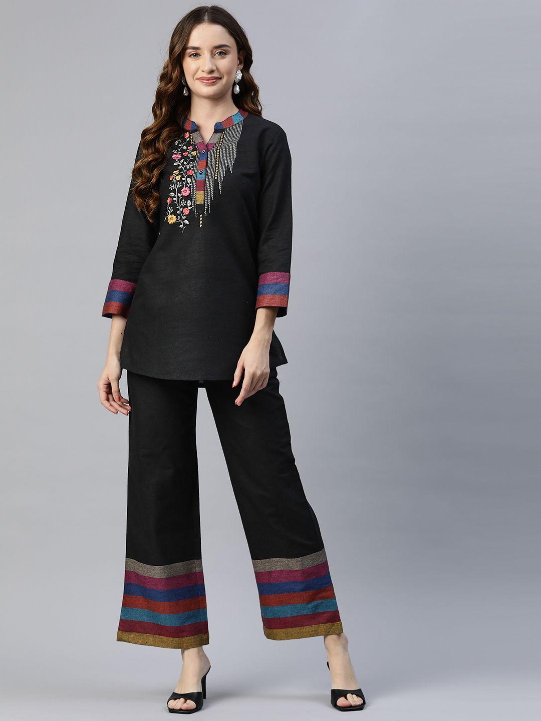 cottinfab embroidered pure cotton ethnic co-ords