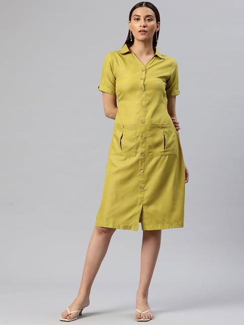 cottinfab green shirt dress