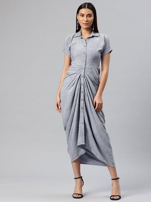 cottinfab grey shirt dress