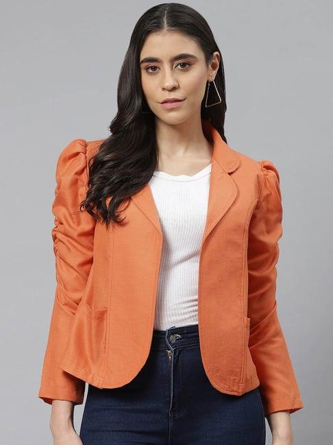 cottinfab orange cotton blazer