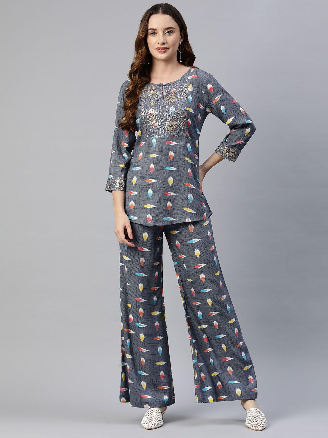 cottinfab printed ethnic co-ords