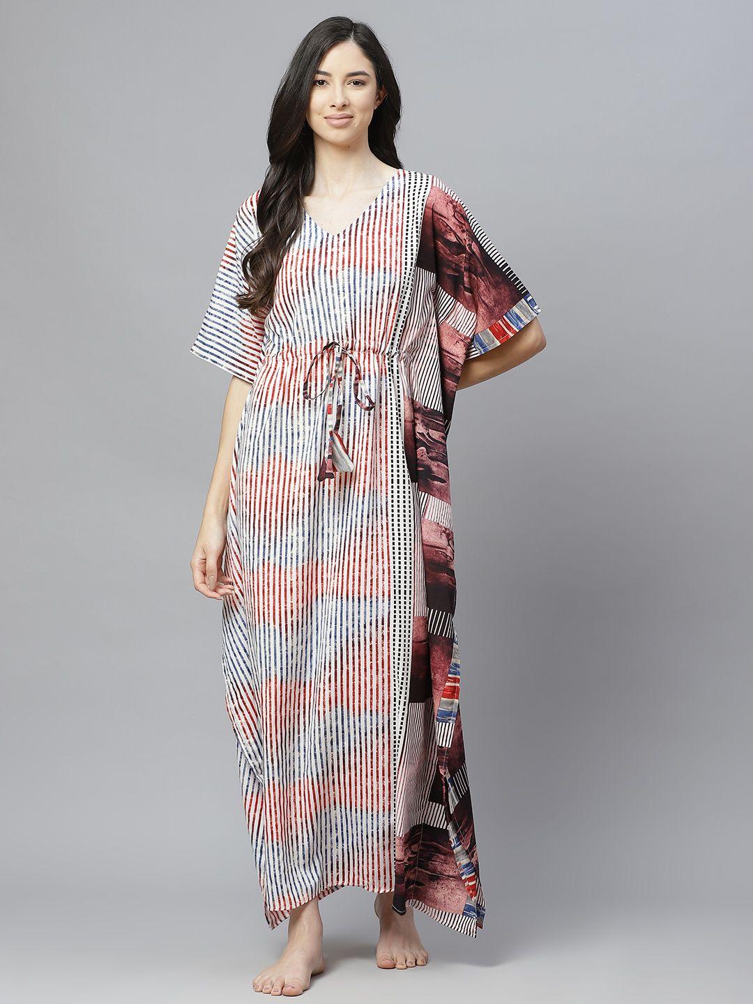 cottinfab white printed maxi nightdress