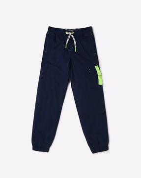 cotton cargo joggers with drawstring waist