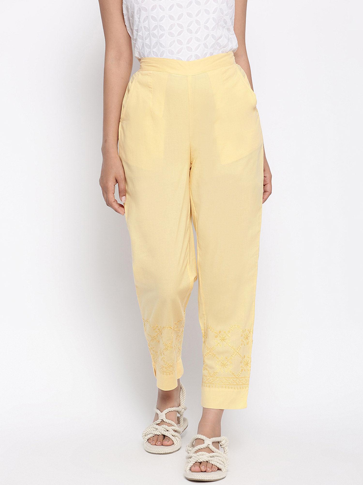 cotton embroidered pants