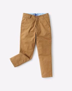 cotton flat-front pants