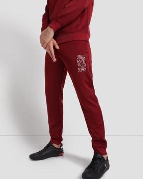 cotton joggers with brand taping