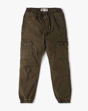 cotton joggers with drawstring waist