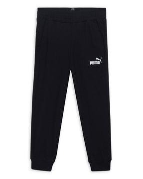 cotton joggers with logo print