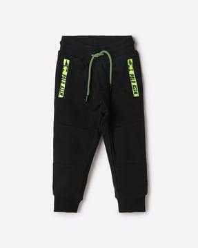 cotton joggers with ribbed hem