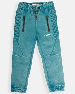 cotton joggers with zipper pockets