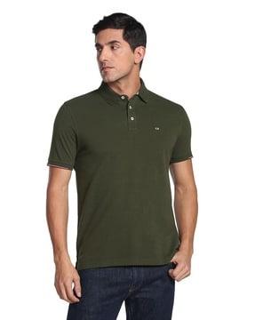 cotton polo t-shirt with embroidered logo