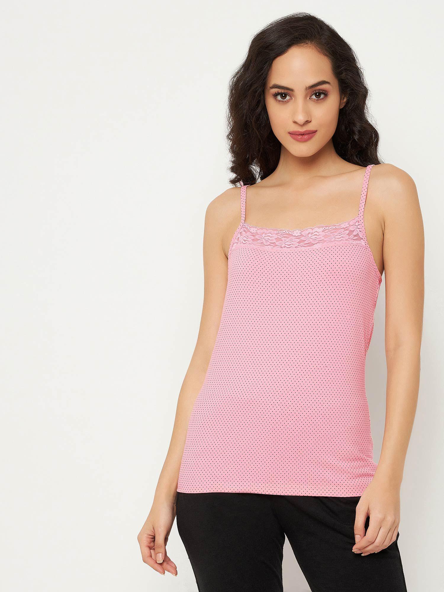 cotton printed camisole-pink