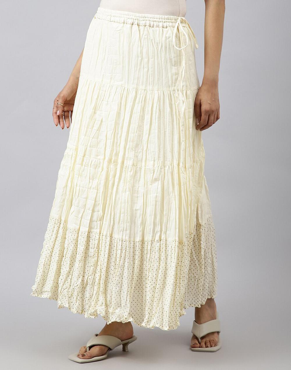 cotton printed long skirt