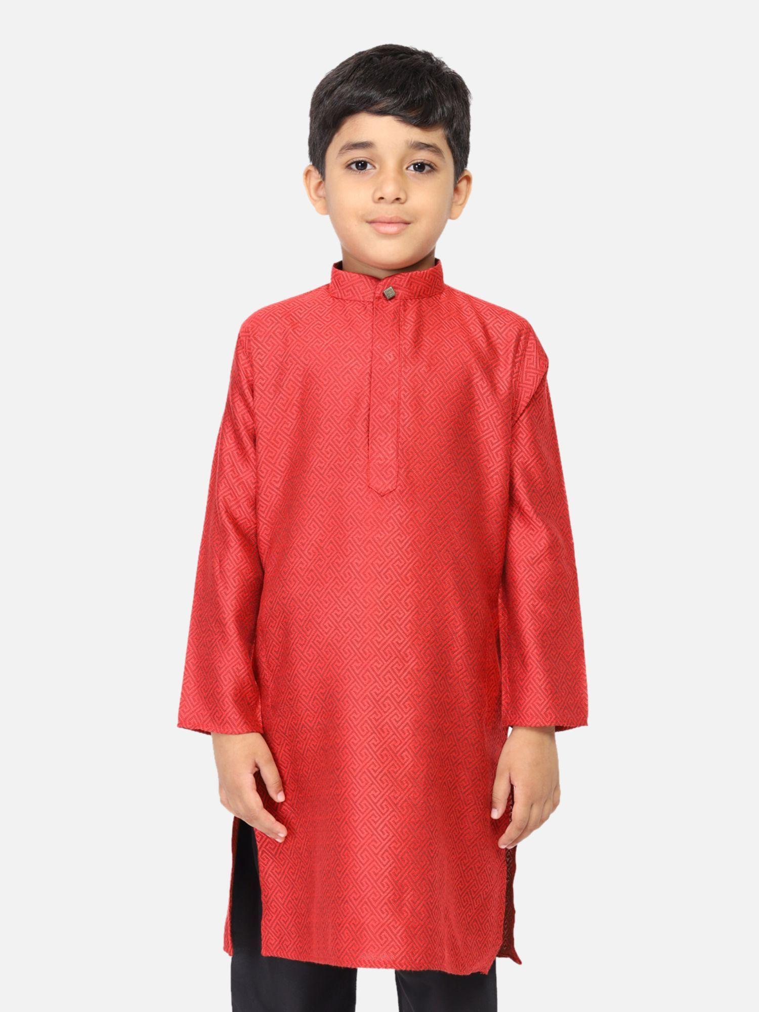 cotton printed red kurta