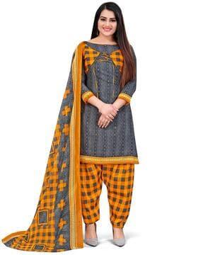 cotton printed unstitched salwar suit material