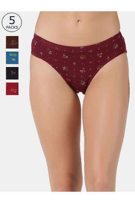 cotton printed women's panties assorted pack of 5 - multi