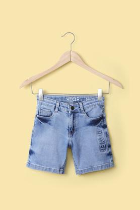 cotton regular fit boy's shorts - indigo