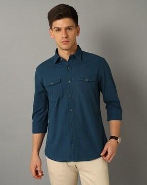 cotton shirt with patch pockets