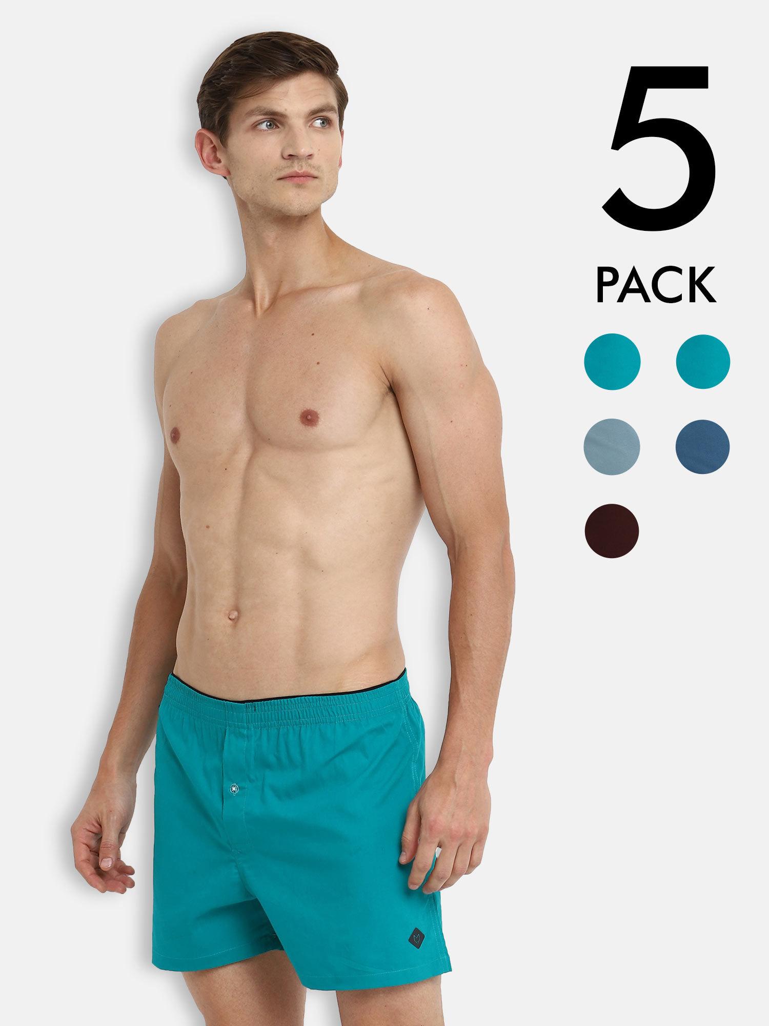 cotton solid inner boxers for men (pack of 5)