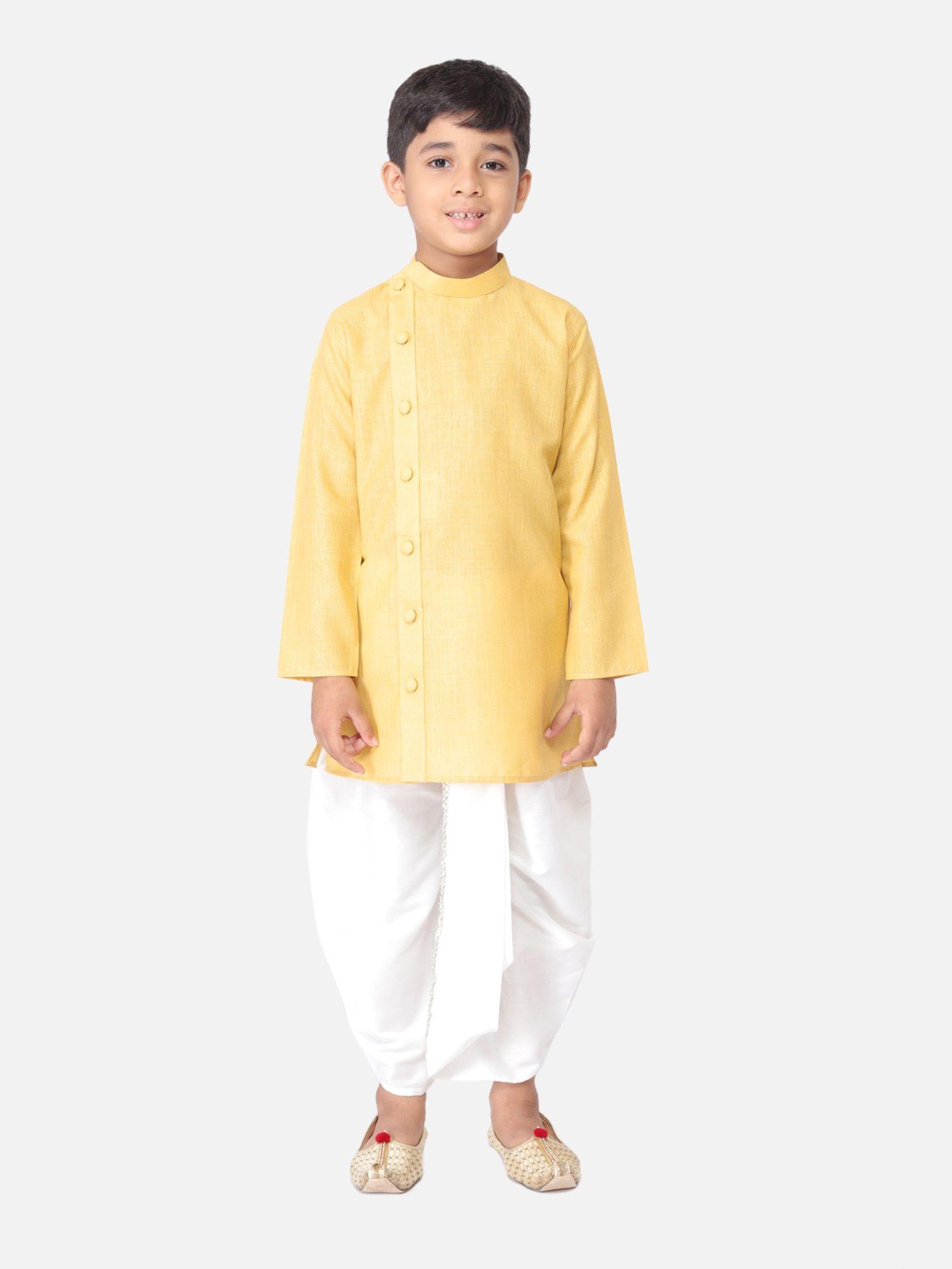 cotton solid yellow kurta