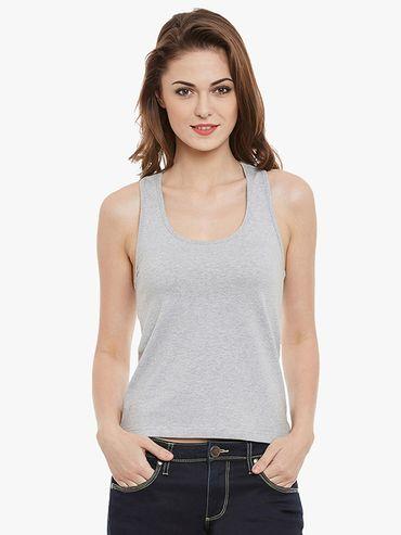 cotton tank top in grey