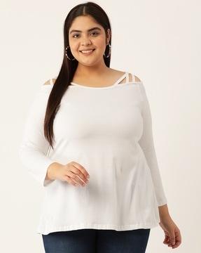 cotton top with boat neck