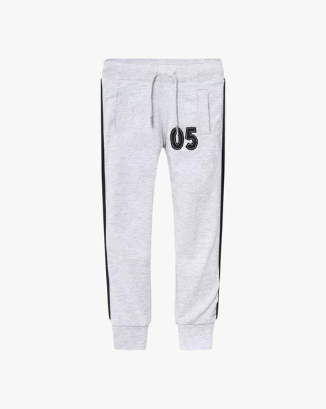 cotton track pants with ribbed cuffs