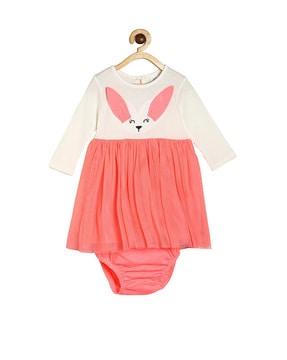 cotton a-line dress with bloomer