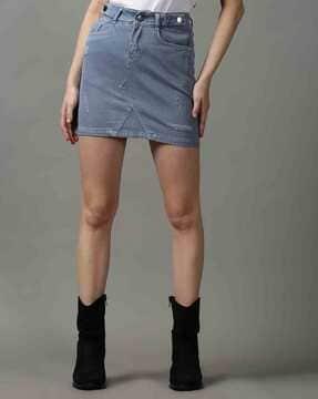 cotton a-line mini skirt