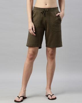 cotton bermuda shorts with insert pockets