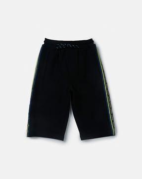 cotton bermudas with contrast taping